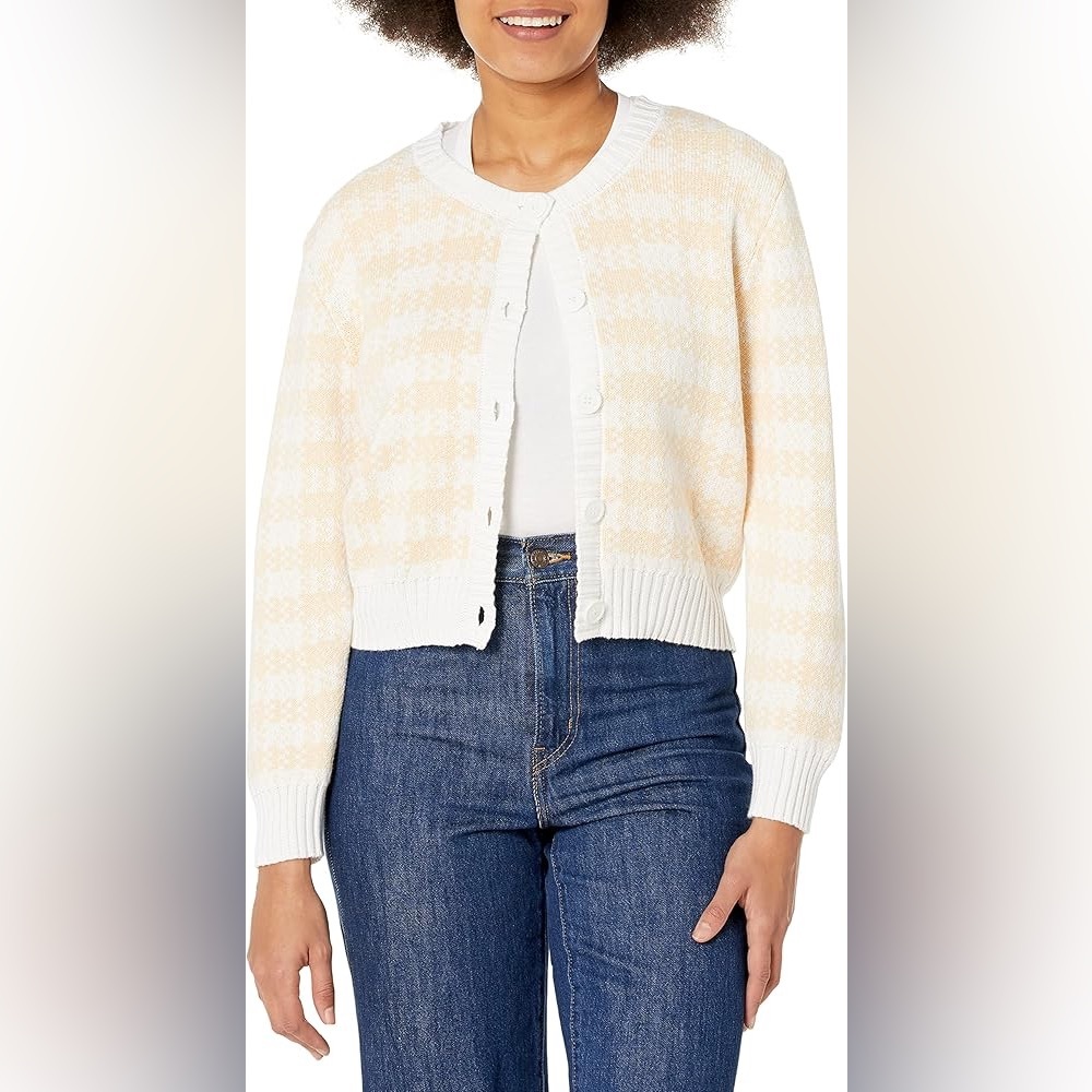 Kendall & Kylie Check Button-Up Cardigan